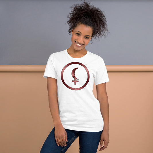 Metallic Zodiac Circle - Crimson Black Moon Lilith - Short-sleeve unisex t-shirt