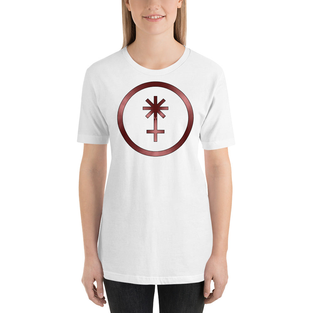 Metallic Zodiac Circle - Crimson Juno - Short-sleeve unisex t-shirt